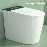 Short Multifunctionall Elongated Smart Toilet Built-in Bidet Water Tank No Water Pressure Limit LED Display Foot Sensing Toilet