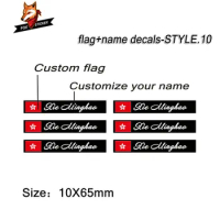 New Custom flag and name stickers for road bike frame flag personal name bicycle decals
