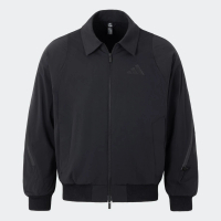 【adidas 愛迪達】外套 男 運動外套 寬鬆版 CM WV JKT 黑 JZ4192