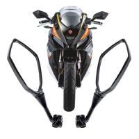 Motorcycle Mirrors Racing Sport Bike Rear View Mirror For Yamaha Honda Kawasaki Suzuki Ducati Carbon Black
