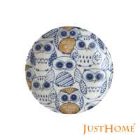 【Just Home】日本製貓頭鷹陶瓷6.5吋平盤/點心盤(日本製餐盤)