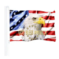 Eagle God Bless America Flag Unique American Eagle Flag with Brass Grommets Rustic Bald Eagle American Flag 3x5 Feet 90x150cm