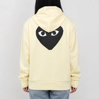 Jaket CDG PLAY BLACK HEART CREAM ZIP HOODIE 100% ORIGINAL M