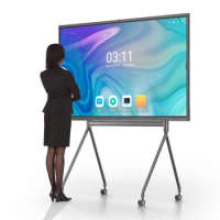 65 Inch LCD Display Pantalla Smart Board Interactive Whiteboard Support Touch 4K OPS with Floor Standing