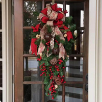 聖誕藤條倒挂樹0.9米商場酒店前台樓梯場景布置加密聖誕節裝飾品 森馬先生旗艦店