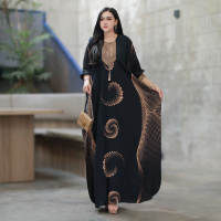 Kaftan Batik Kaftan Gamis Jumbo Kaftan Puspa Lebaran Rayon Gamis Renda Sultan viral Muslim Wanita Dr