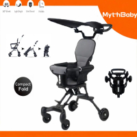 Mythbaby Baby Stroller, Lightweight, 4 Wheels, Portable Baby Stroller, Front and Back, Can Be Pushed