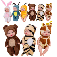 11cm Baby Mini Stuffed Baby Sleeping Dolls For Girls Toys Reborn Alive Babies Kids Toys Plush Sleep 