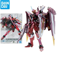 in stock Bandai Original GUNDAM Anime Figure METAL BUILD ZGMF-X09A JUSTICE Assembled model Hand toy gift collection