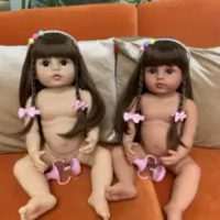 NPK 55 Cm Full Body Silikon Boneca BEBE Boneka Balita Gadis Putri Bayi Mandi Mainan Fleksibel Lembut Sentuhan Nyata Anak-anak 'S Hari Hadiah