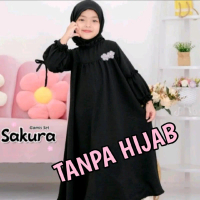 Gamis Anak Perempuan Manasik HajiPutih Polos Panjang Nyaman Muslim Baju Dress Crinkle Airflow Mutiar