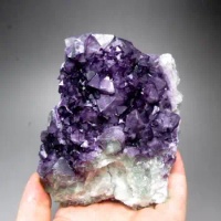 913g Purple-Green Fluorite Cluster on Quartz Matrix - crystals and stones healing Mineral specimen Home Decor feng shui