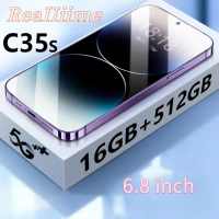 โทรศัพท์มือถือ Reallme C35s Smartphone 6.7 นิ้ว RAM 16GB+ROM 512GB โทรศัพท์มือถือราคาถูก 4K HD 6800m
