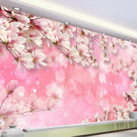 Pink flower wallpaper mural 3d wallpaper flower 3d wallpaper living room 3d mural wallpaper