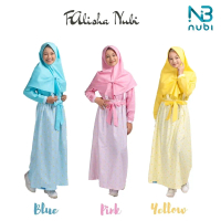 Nubi || Falisha Series, Gamis Anak Perempuan Set Hijab Cantik dan Menggemaskan, Bahan Adem dan Lembu