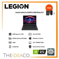 Lenovo Legion 5 15AGP11 AMD Ryzen AI 7 450 16GB 512GB SSD NVIDIA GeForce RTX 5060 8GB W11H W3Y ADP 8