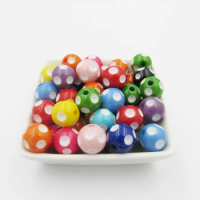 Wholesale 12mm 200pcs/bag , 16mm 200pcs/bag ,Round Polka Dot Beads For Chunky Fashion Jewelry Design