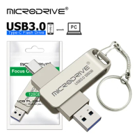 Type C Two in One USB Flash Drive silver 64GB 128GB 256GBComputer Mobile Phone Dual Use USB Flash Drive Rotating Creative