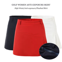 Golf Skirt for Ladies Anti-exposure Golf Pencil Skirt Women High Waist Sports Short Skort Slim Pleated Culotte with Inner Shorts