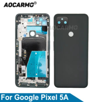 Aocarmo Original For Google Pixel 5A Rear Door Back Cover Frame Plate Housing With side keys Replacement Part