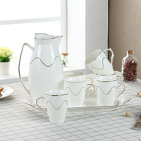 家用水具套裝陶瓷創意冷水壺套裝耐高溫家用涼水壺套裝杯具歐式