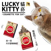 iCat寵喵樂-LUCKY KITTY 貓煙盒薄荷棒木天蓼 40g±5g -6入組