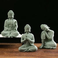 A Boutique  Mini Stone Buddha Zen Garden Sculptures Buddha Fish Tank Stone Buddha Figurines for Aqua