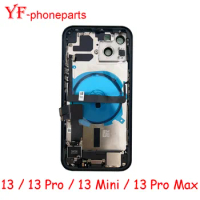 For Apple IPhone 13 Pro Max 13 Mini Battery Back Cover+Middle Frame+SIM Tray+Side Key Parts Housing Case Flex Cable Repair Parts