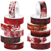 12 Rolls of Horrible Bloody Tape Novelty Stickers Halloween Stickers Halloween Scrapbook Tape