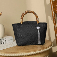 【巴黎精品】現貨+預購 晚宴包刺繡手提包(繡花暗紋流蘇竹節女包包a1ew9)