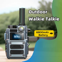 Public network 4G outdoor walkie-talkie with infrared laser compass two-way flashlight global walkie-talkie 6800 mah battery