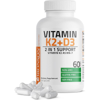 Bronson Vitamin K2 D3 (MK7) Non-Genetic Formula Vitamin D3 5000 International Unit (125 Micrograms) 