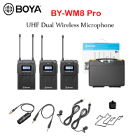 BOYA BY-WM8 Pro K1 K2 BY-WM4 Pro Microphone UHF Dual Wireless Condensador Microfone Interview Mic for iPhone DSLR Video Camera