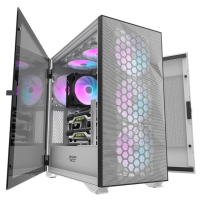 【darkFlash】大飛DLX21 Mesh E-ATX電腦機殼-白色(內附14公分ARGB風扇4顆)