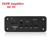 2 x 3W Amplifier Speaker Bluetooth 5.0 MP3 Decoder Board Handsfree Car FM Radio Module Support TF USB AUX Audio MP3 Player