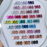 NIKA Spar Cat Eye Gel Nail Polish 36colors/set With painted round swatch