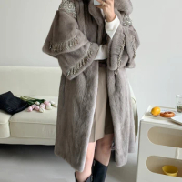 100% mink fur coat for women 2023 new long suit Mink fur coat for women furs