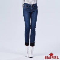 BRAPPERS 女款 新美腳ROYAL系列-中高腰彈性保暖窄管褲-深藍