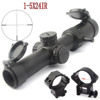 HD 1-5x24IR Hunting Reticle Optical Rifle Scopes Tactical Optical Sight Airsoft Air Hunting Compact Scope AR15 Sight