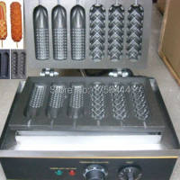 Free Shipping Commercial Use Non-stick 6pcs 110v 220v Electric French Corn Waffle Dog Stick Maker Iron Baker Machine