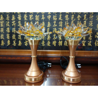 【靜福緣】精品銅製 LED燈『頂級晶鑽水晶蓮花燈』3寸半、6寸半、8寸2、1尺1、1尺3神明燈佛燈光明燈供燈