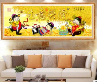 DIY Diamond Painting Full dewa rezeki taman emas bisnis 120Γ50cm D875