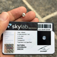 Natural Colorless Zircon 1.72crt memo skylab