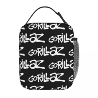 Gorillaz Insulated Lunch Bags Thermal Bag Reusable High Capacity Tote Lunch Box with Side Pocket for Office Picnic Travel