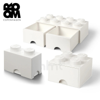 【Room Copenhagen】Storage Brick 2+Brick Drawer4+8 knobs樂高積木抽屜組合-白色(樂高收納盒)