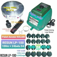PAKET AERATOR KOLAM RESUN LP-100. Power 100w, 140L/min, 0.042mpa, 33 output. Untuk Kolam bioflok pet