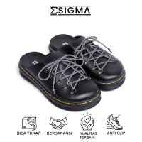 SIGMA Sandal Pria Boston Kasual Trendy Hitam Sandal Selop cowok