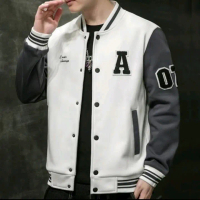 JAKET VARSITY INISIAL A BAHAN FLECEE formal
