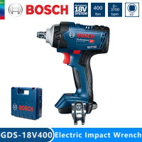 Bosch Impact Wrench 18V Brushless Lithium 400N.m High Torque Rechargeable GDS 18V-400 Electric Wrench Cordless Power Tools