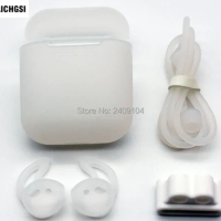 200set 4 In 1 Silicone Earphone Pouch Protective Skin Anti-lost Wire Ear Tips Cover Wireless Earphone Case for Apple AirPods